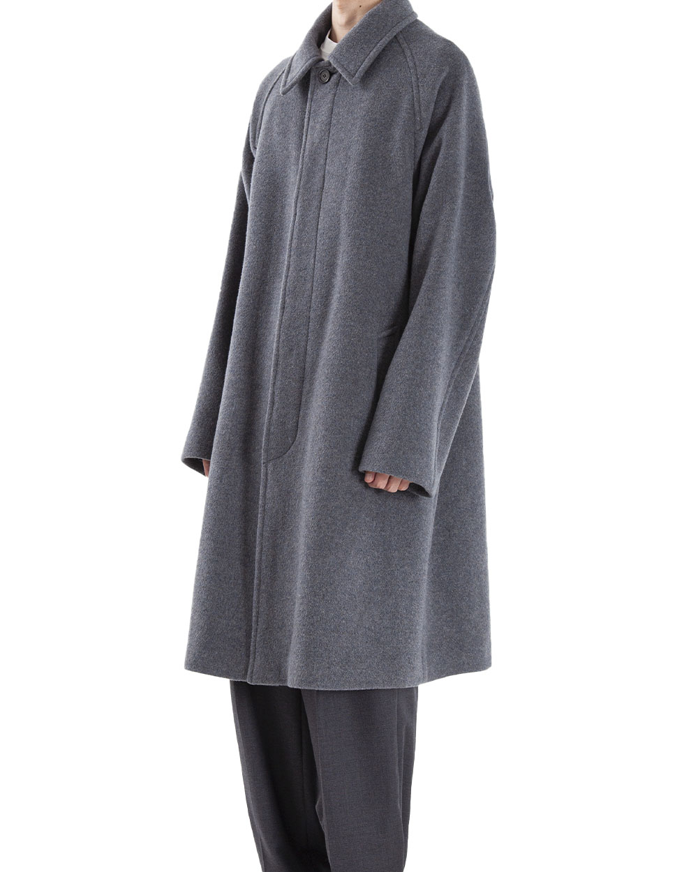 마티스더큐레이터 Balmacaan Coat  (Blue gray)