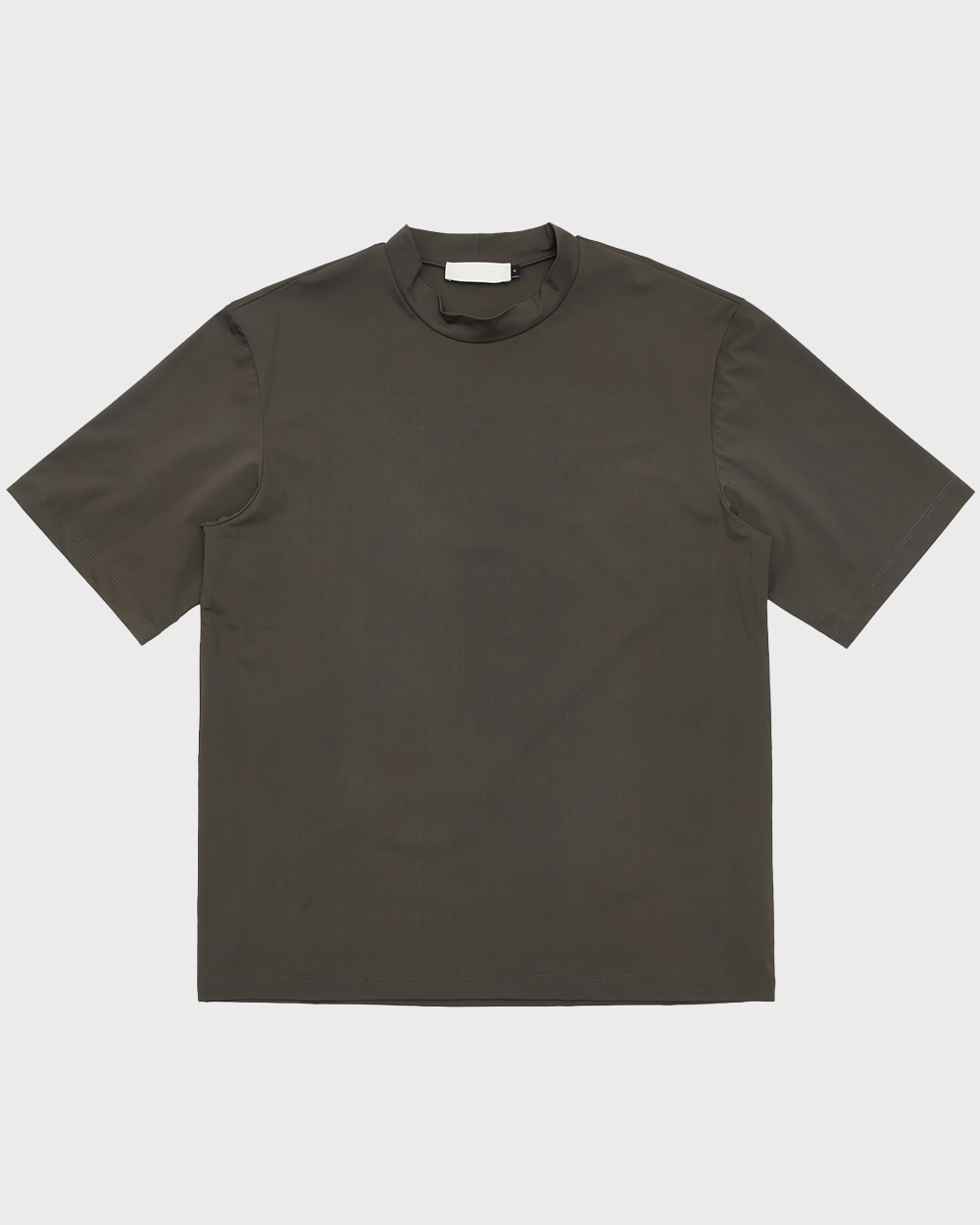 Mock Neck T-Shirt (Brown)