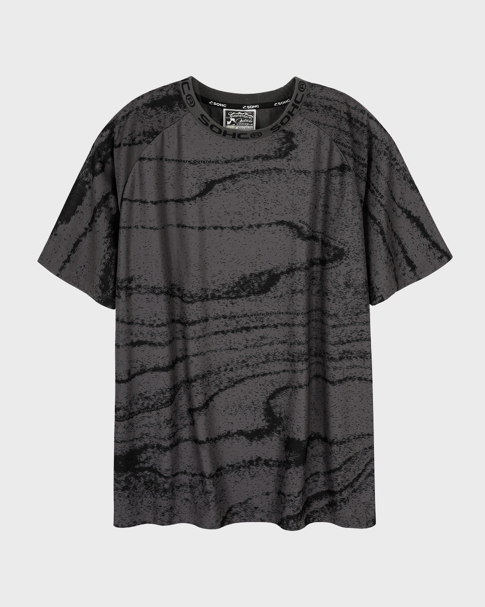 Oak Cross-section Graphic T Shirt (Charcoal)